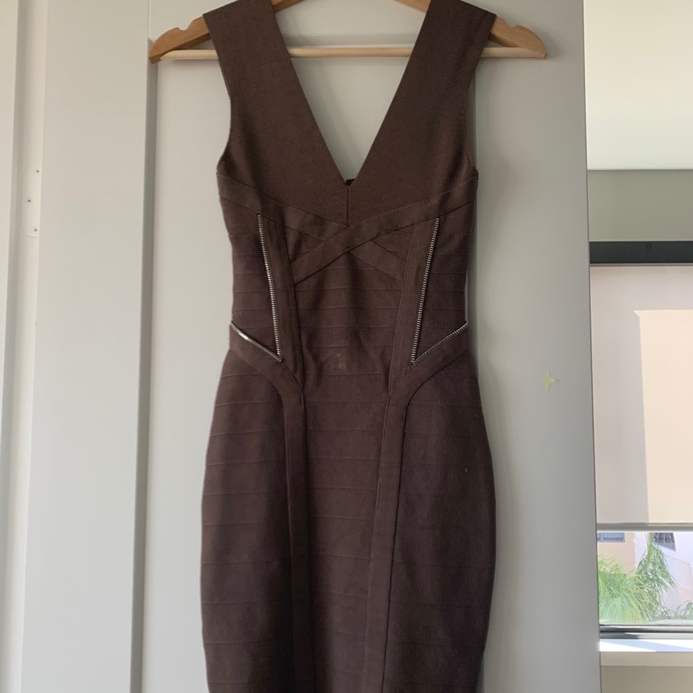 Marciano bodycon green khaki dress